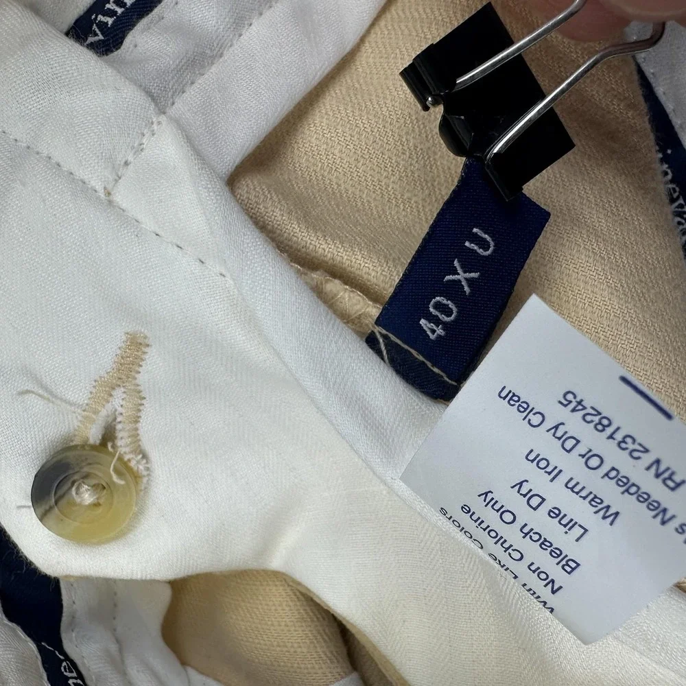 Vineyard Vines Pants Mens 40 Tan Corduroy Straight Leg Casual Cotton‎ Flat Front